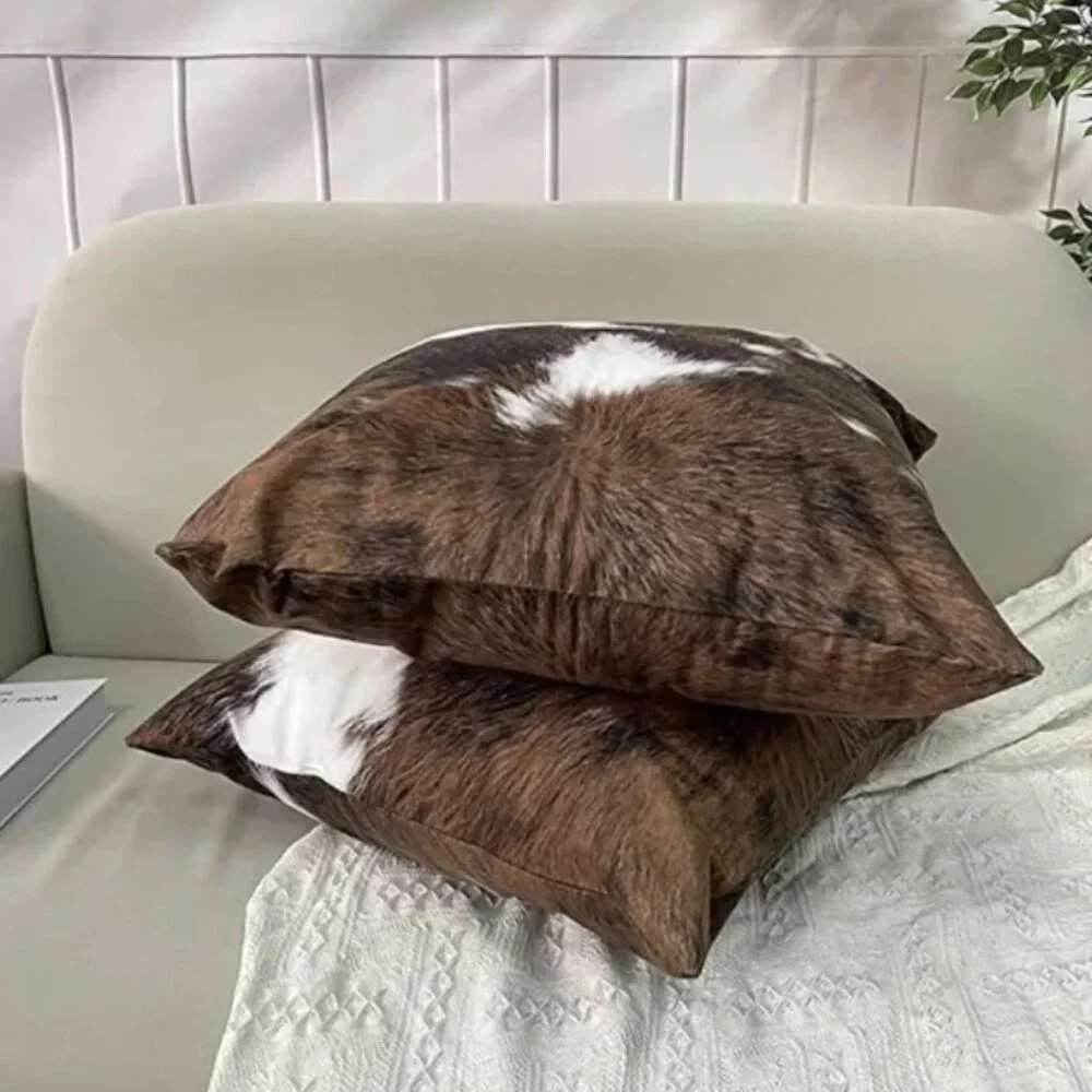 2 Cow hide pillow cases